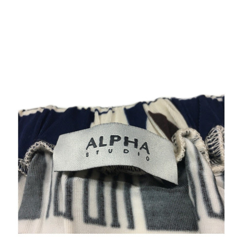 ALPHA STUDIO women's blouse ecru/brown/blue mod AD-8620C 95% viscose 5% elastane