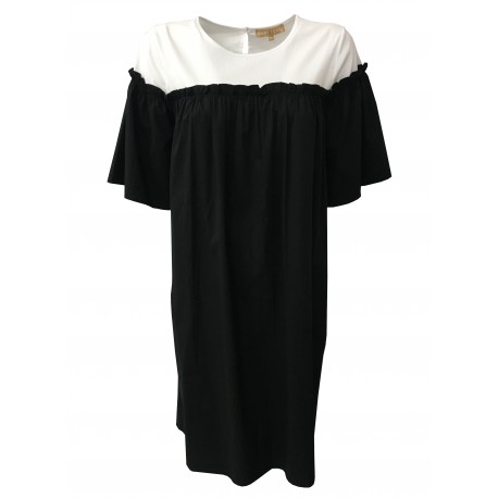 HUMILITY 1949 women's dress half sleeve black / white mod HA6128