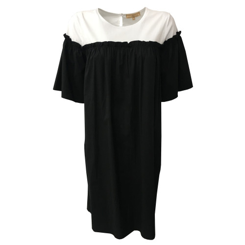 HUMILITY 1949 women's dress half sleeve black / white mod HA6128