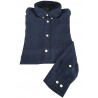 LEE 101 camicia uomo piede de poule denim/blu mod 101 BUTTON DOWN 100% lino regular fit