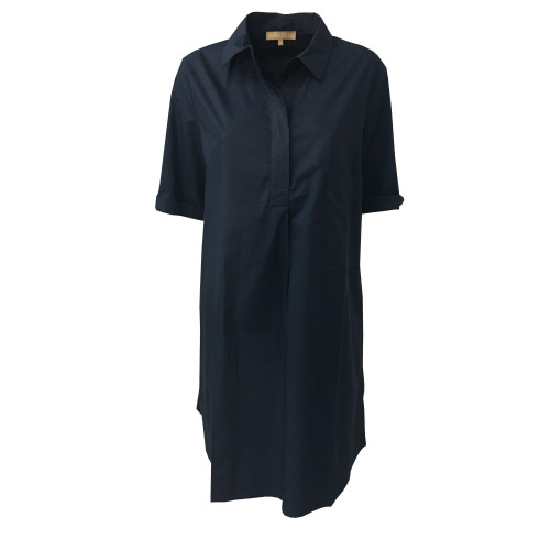 HUMILITY 1949 half sleeve woman dress with blue side pockets HA6024 100% cotton MADE IN ITALY