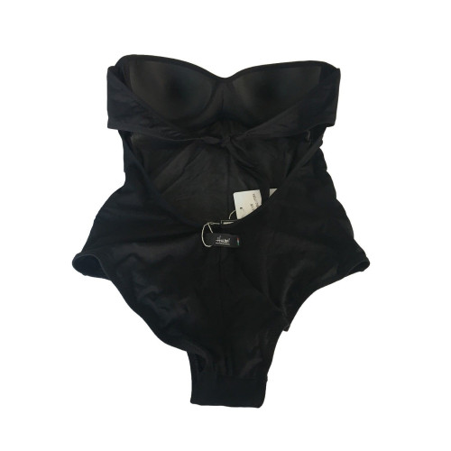 HUITRE costume donna intero nero con tulle push-up mod H105 MADE IN ITALY