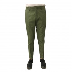 TISSUE' pantalone uomo verde con zip mod TPM00501 100% cotone MADE IN ITALY