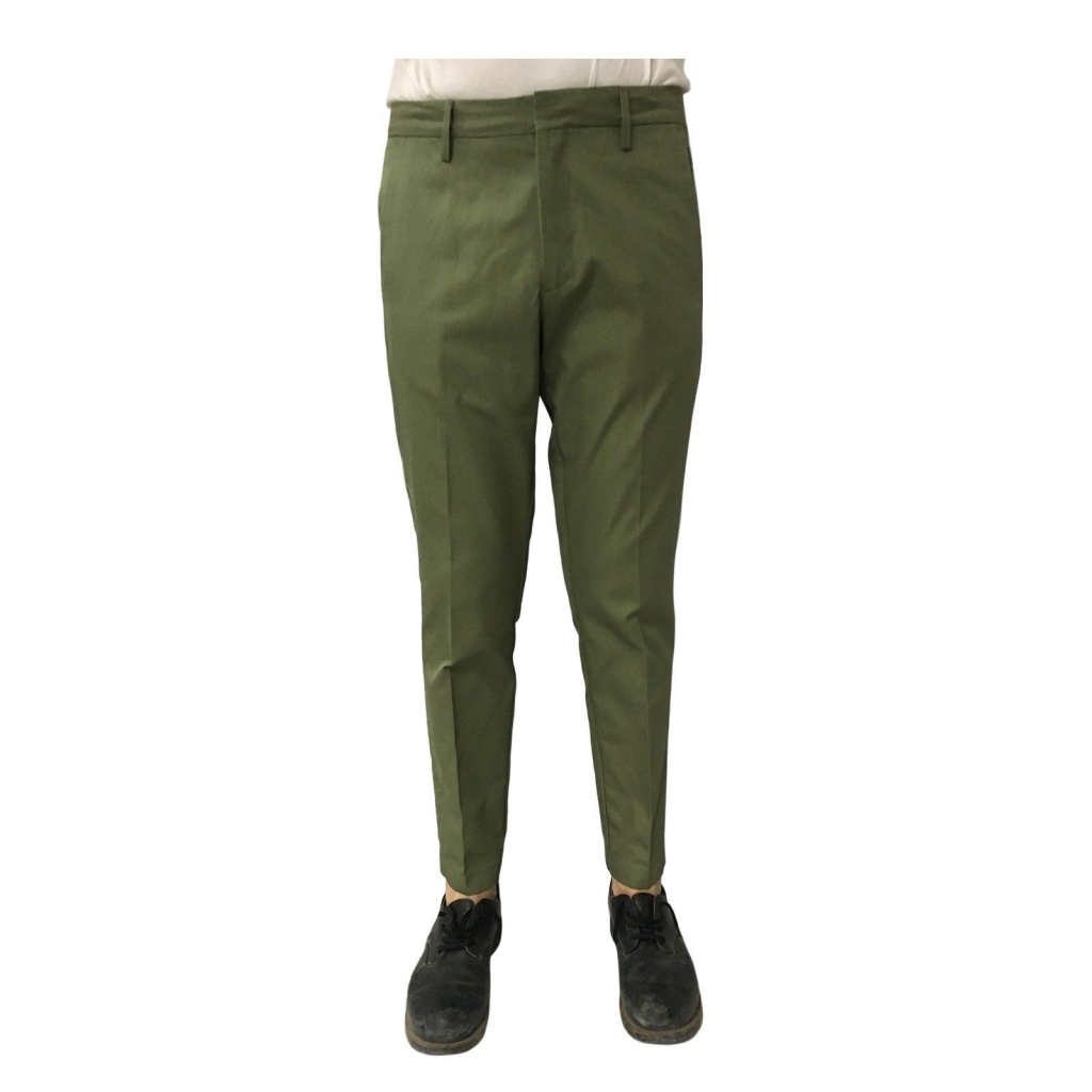 TISSUE' pantalone uomo verde con zip mod TPM00501 100% cotone MADE IN ITALY