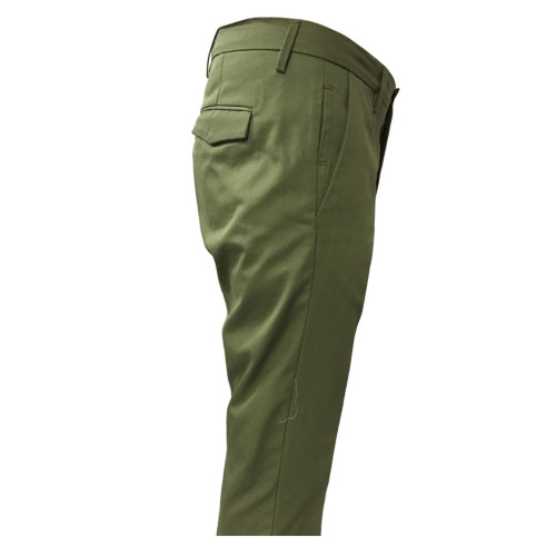 TISSUE' men's trousers green with zip mod TPM00501 100% cotton MADE IN ITALY