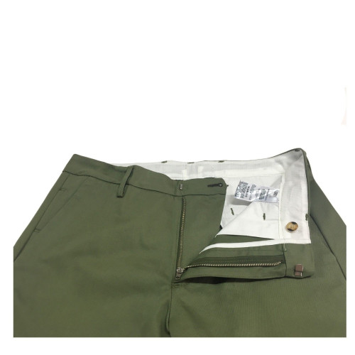 TISSUE' pantalone uomo verde con zip mod TPM00501 100% cotone MADE IN ITALY