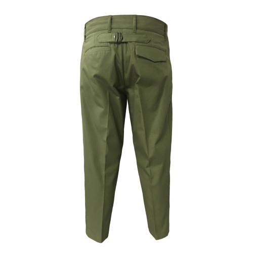 TISSUE’ pantalone uomo verde con bottoni e linguetta dietro mod TPM00600 G001 100% cotone MADE IN ITALY