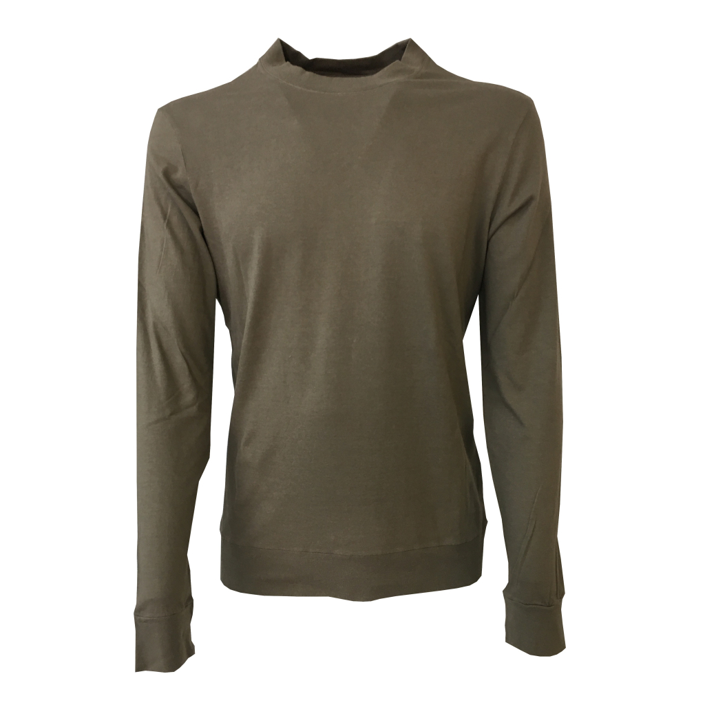 GIRELLI BRUNI t-shirt uomo con bordo manica lunga military brown MADE IN ITALY GIRELLI BRUNI t-shirt uomo con bordo manica lunga military brown MADE IN ITALY