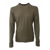 GIRELLI BRUNI t-shirt uomo con bordo manica lunga military brown MADE IN ITALY