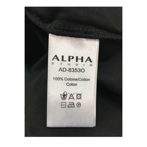 ALPHA STUDIO women's dress black  mod AD-8353O 100% cotton