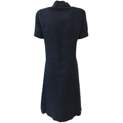 ASPESI woman dress blue half sleeve model H605 C253 100% linen