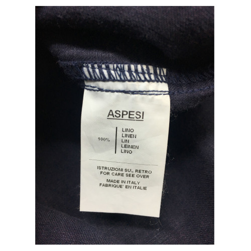 ASPESI abito donna blu mezza manica modello H605 C253 100% lino