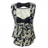 LA FEE MARABOUTEE blusa donna fantasia senza maniche mod FB3122 MADE IN ITALY