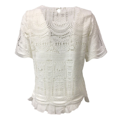 LA FEE MARABOUTEE woman blouse  ecru with lace mod FB3356