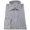 BRANCACCIO man white / blue shirt 100% cotton double twisted slim fit