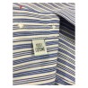 BRANCACCIO man white / blue shirt 100% cotton slim fit