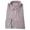 BRANCACCIO camicia uomo manica lunga riga bianco bordeaux
