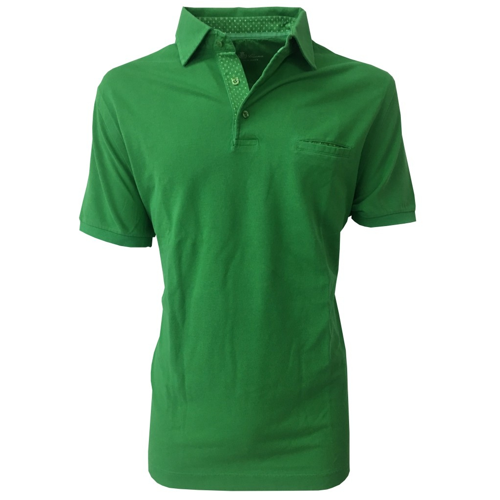 DELLA CIANA man polo half sleeve green with pocket100% cotton MADE IN ITALY