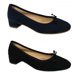 UPPER CLASS ballerina woman suede mod ROMY with covered heel 3.5 cm 100% leather MADE IN ITALY