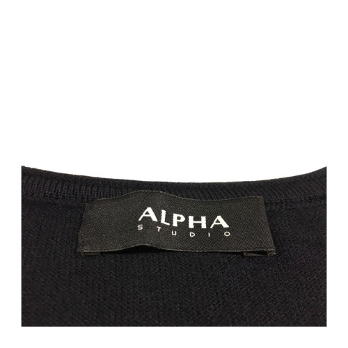 ALPHA STUDIO women's wool sweater blue v-neck mod AD-7001A