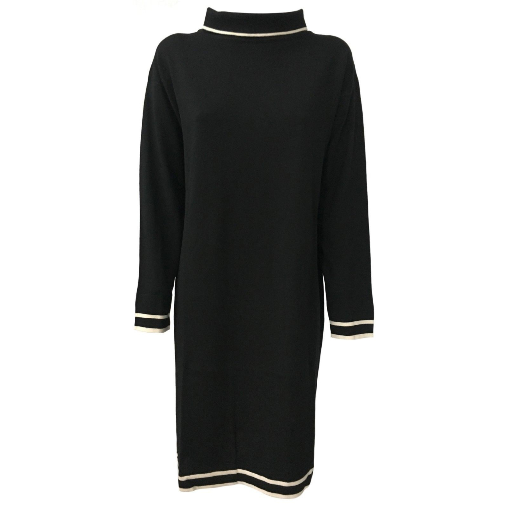 ALPHA STUDIO women's wool dress with ecru details mod AD-7013O 100% wool