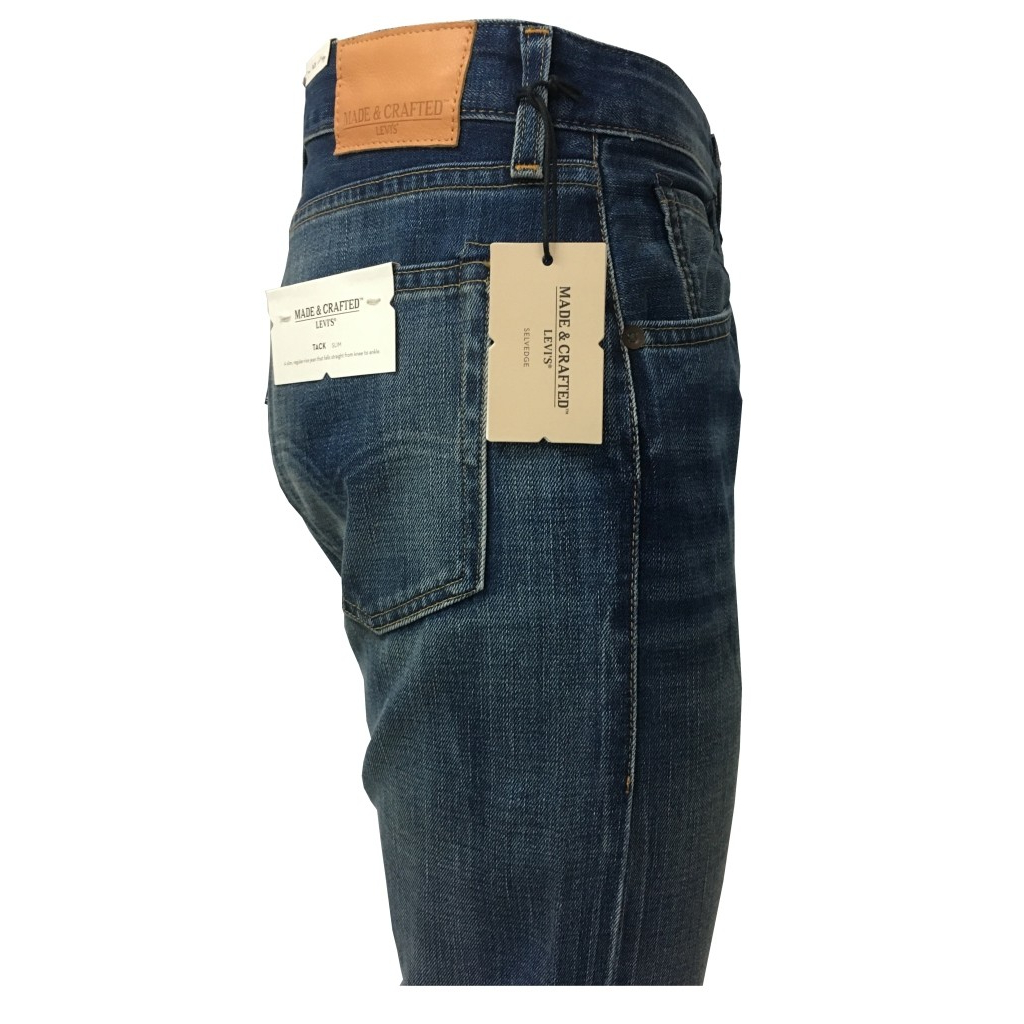 MADE & CRAFTED By LEVI’S jeans uomo TACK SLIM 1000146464  05081-0240 100% cotone cimosato