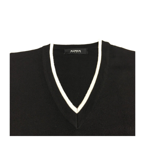 ALPHA STUDIO women's sweater black mod AD-7010A  100% wool