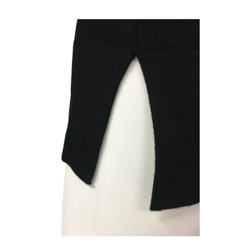 ALPHA STUDIO maglia donna a V nero con spacchi laterali mod AD-7010A 100% lana