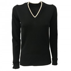 ALPHA STUDIO women's sweater black mod AD-7010A  100% wool