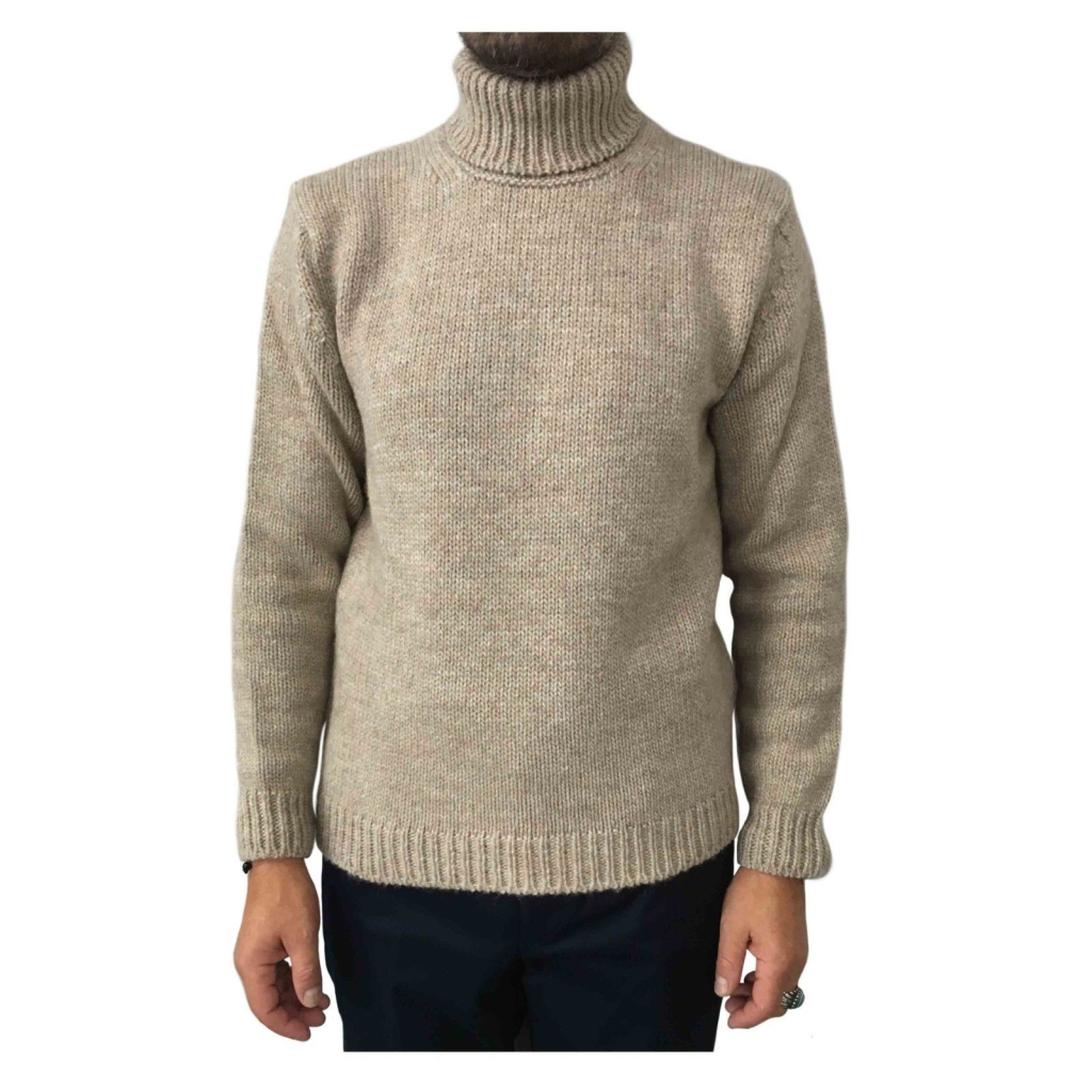 SETTEFILI CASHMERE men's sweater wool high neck mod RA6BUR.BN11 MADE IN ITALY