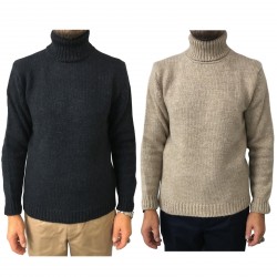 SETTEFILI CASHMERE men's sweater wool high neck mod RA6BUR.BN11 MADE IN ITALY