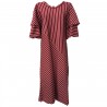NUMERO PRIMO woman dress mod S639L 100% cotton bordeaux/pink MADE IN ITALY