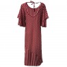 NUMERO PRIMO woman dress mod S639L 100% cotton bordeaux/pink MADE IN ITALY