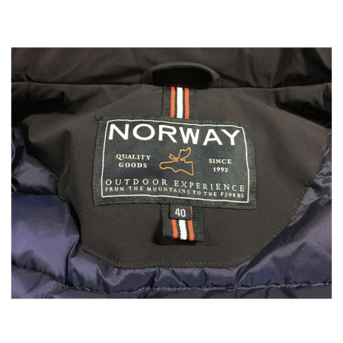 NORWAY giubbino corto blu cappuccio fisso pelliccia in tinta mod SIBILLA 85442