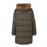 GERTRUDE+GASTON long down jacket oversize unisex kaki real fur mod CHARLI