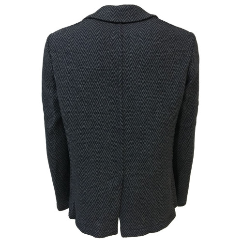 FERRANTE man jacket blue fancy knit pattern mod U39201 MADE IN ITALY