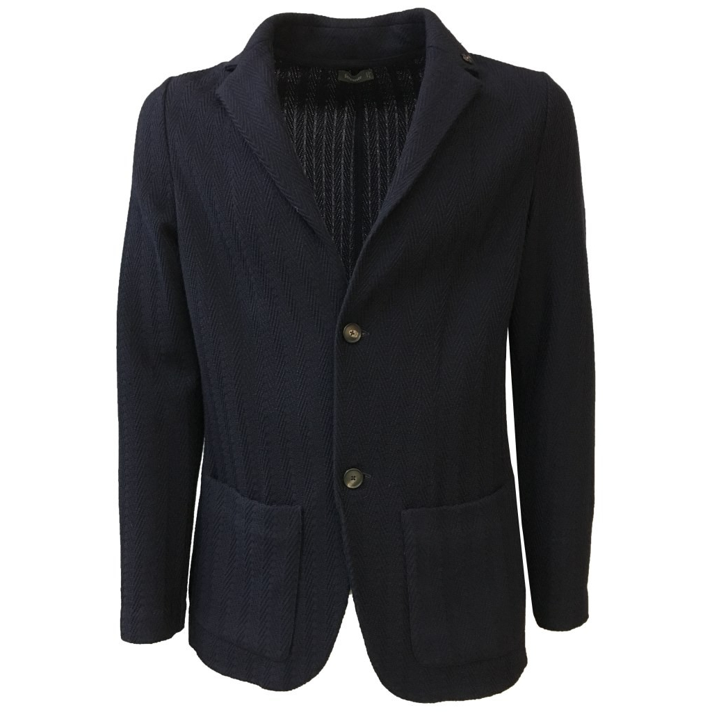 FERRANTE man jacket blue thorn mod U17208 50% wool 50% acrylic MADE IN ITALY