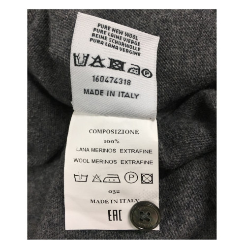 FERRANTE polo uomo con toppe in maglia gomiti in contrasto mod U30611 100% lana MADE IN ITALY