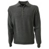 FERRANTE men's polo shirt with knitted elbow patches in contrast mod U30611 100% wool MADE IN ITALY