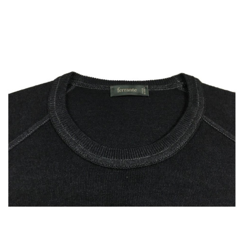 FERRANTE men's crew-neck sweater cut sweatshirt mod U22118 100% wool MADE IN ITALY