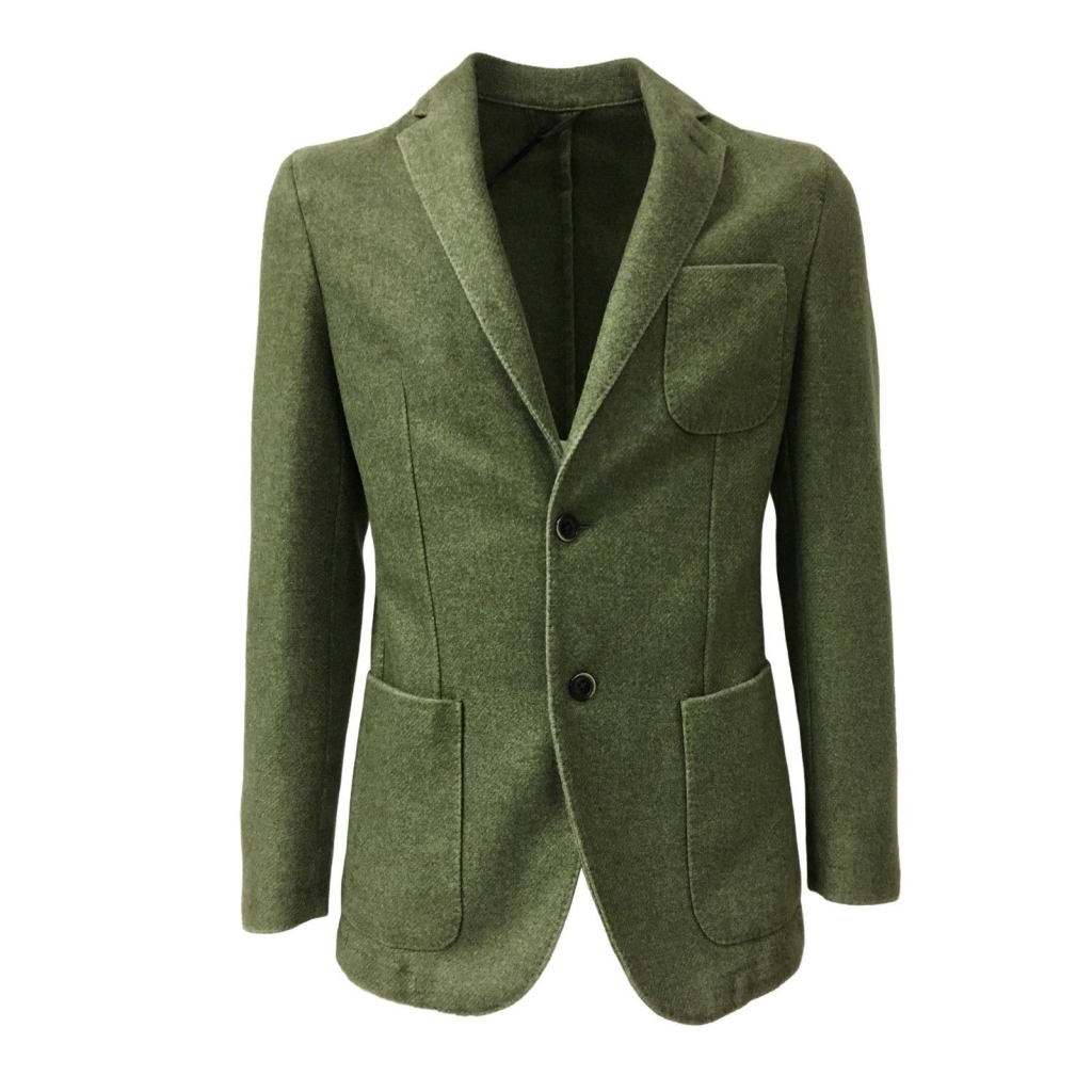 LUIGI BIANCHI ROUGH giacca uomo sfoderata verde salvia 55% lana 45% poliammidica LUIGI BIANCHI ROUGH giacca uomo sfoderata verde salvia 55% lana 45% poliammidica