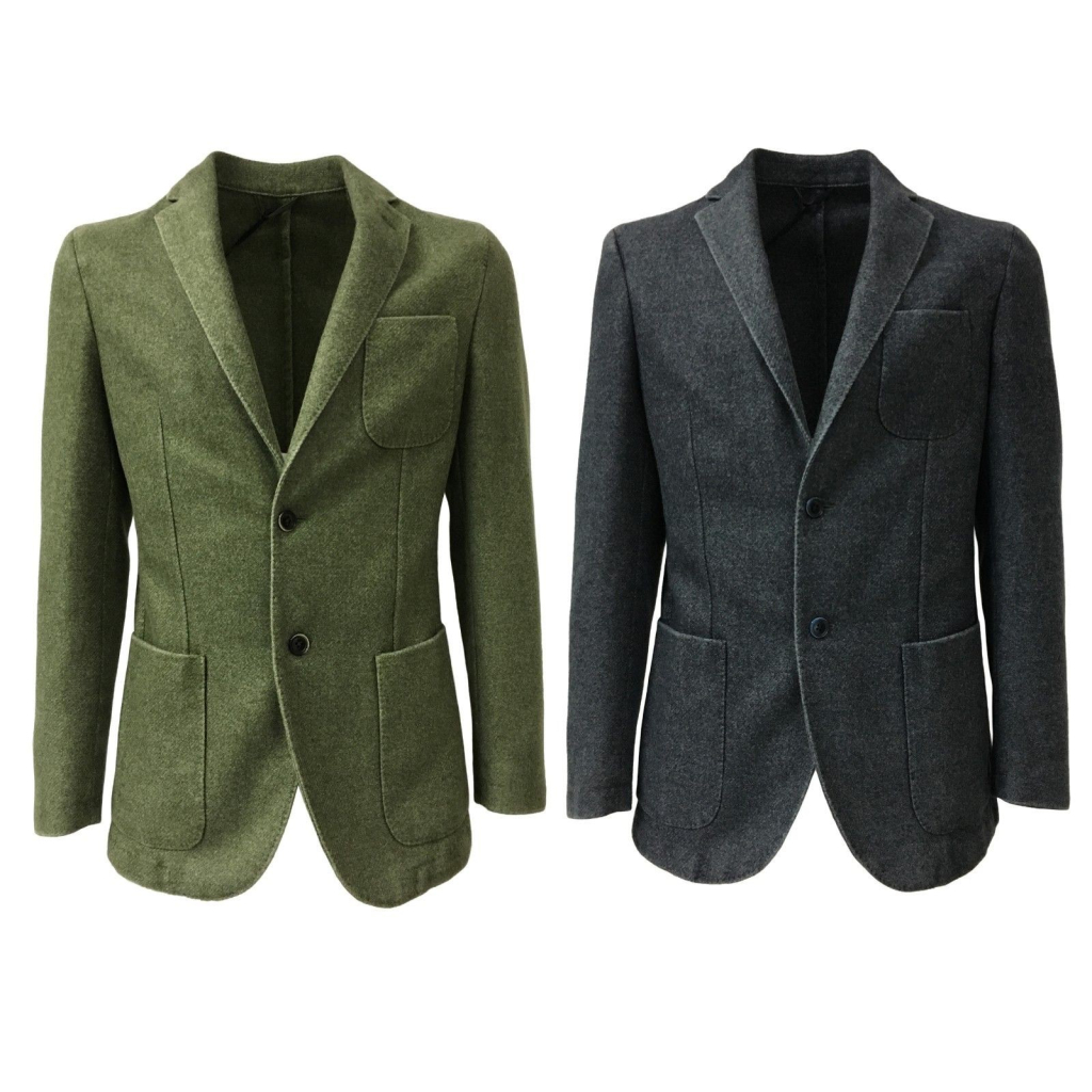 LUIGI BIANCHI ROUGH giacca uomo sfoderata verde salvia 55% lana 45% poliammidica LUIGI BIANCHI ROUGH giacca uomo sfoderata verde salvia 55% lana 45% poliammidica