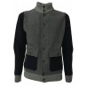 FERRANTE blouson uomo blu/grigio con bottoni e tasche mod U24001 80% lana 20% poliammide MADE IN ITALY