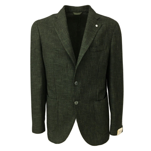 L.BM 1911green/black men's jacket 43% cotton 40% wool 17% polyamide