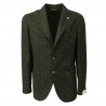 L.BM 1911green/black men's jacket 43% cotton 40% wool 17% polyamide