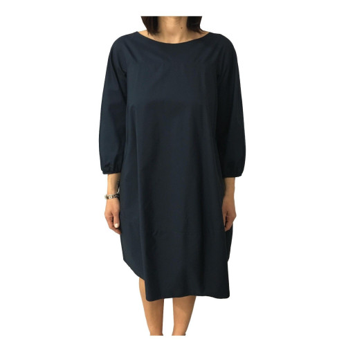 ASPESI abito donna blu manica 3/4 mod H611 D307 over 100% cotone