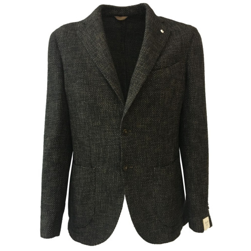 L.B.M 1911 giacca uomo sfoderata nero/moro 80% cotone 20% lana 2837