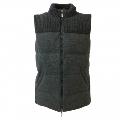 DELLA CIANA man gray down vest 80% wool 20% cashmere art 18494 MADE IN ITALY