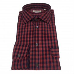 BRANCACCIO man shirt red/blue 100% cotton RANGER 6605 UR61002