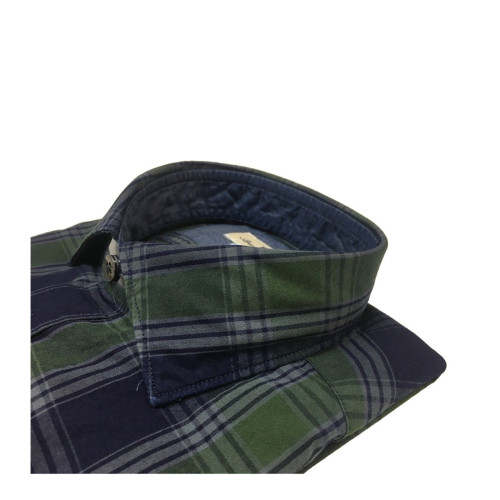 BRANCACCIO man shirt blue/green 100% cotton RANGER URBAN 6605 tes UR62502